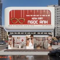 Thiết kế shop kính mắt Ngọc Anh tại Hà Nội chỉ 45m2